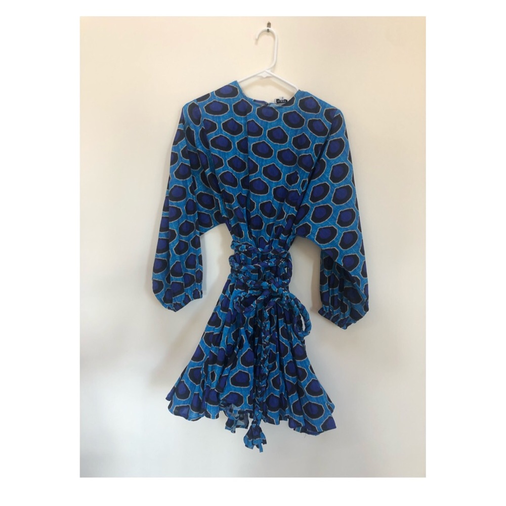 New Women's Blue Ella Ikat-print dress- Medium